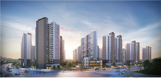 대우건설과 현대엔지니어링 컨소시엄이 분양하는 달성파크 푸르지오 힐스테이트 투시도.<대우건설 제공>